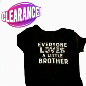 Everyone loves a little brother' graphic onesie 3 months